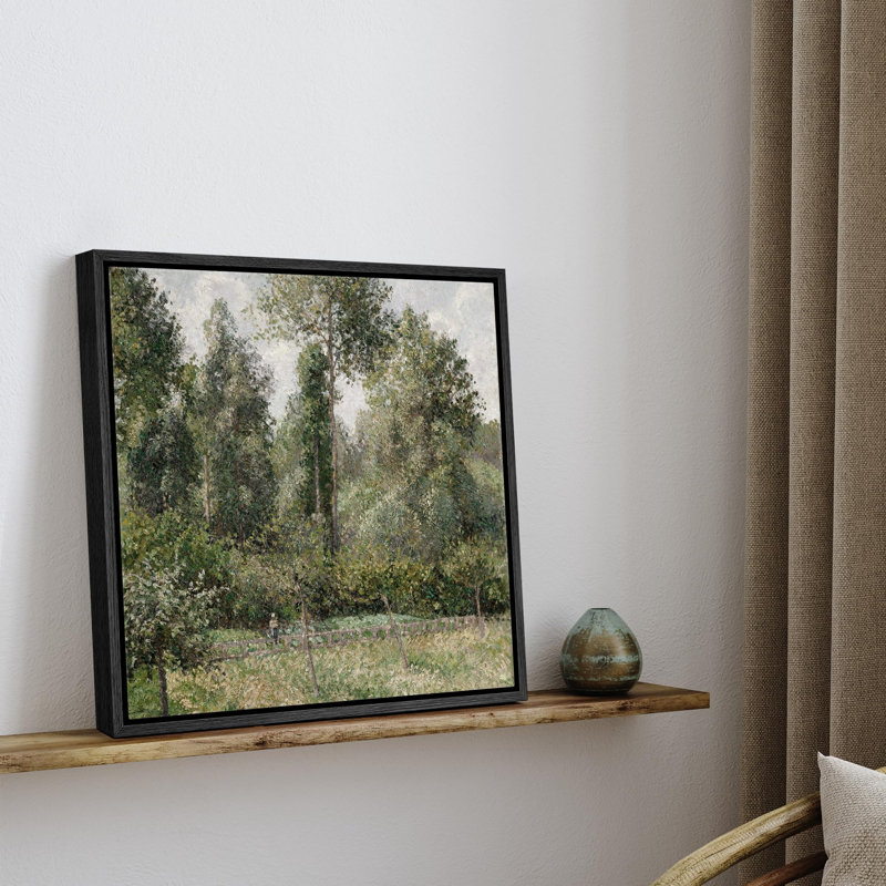 «Verdant Forest Path Tranquil Trees and Foliage Peaceful Nature Wilderness Illustration Rustic Zen», reproduction d'art sur toile tendue