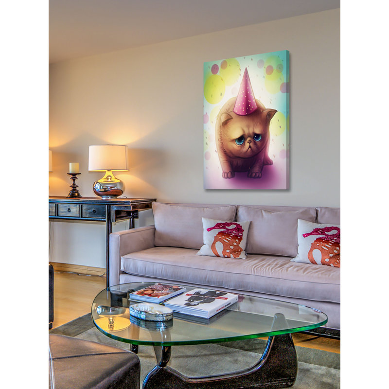 Happy Birthday 1 Piece Wrapped Canvas Wall Art, 152 cm H x 102 cm W