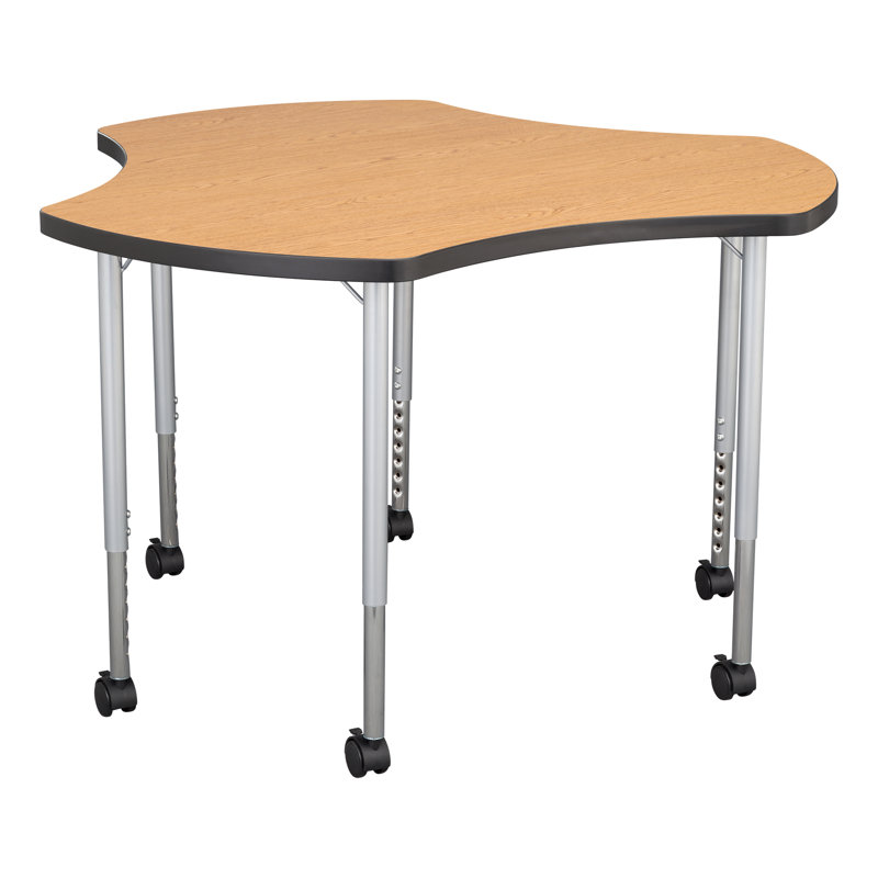 Structure Series Adjustable Height Mobile Cog Activity Table with Casters, gris, Noir/argenté
