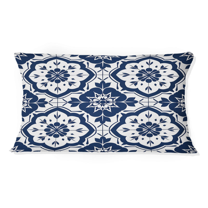 Coussin lombaire traditionnel bleu octogonal I - traditionnel