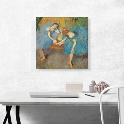 «Two Dancers At Rest In Blue 1898» par Edgar Degas - peinture sur toile tendue