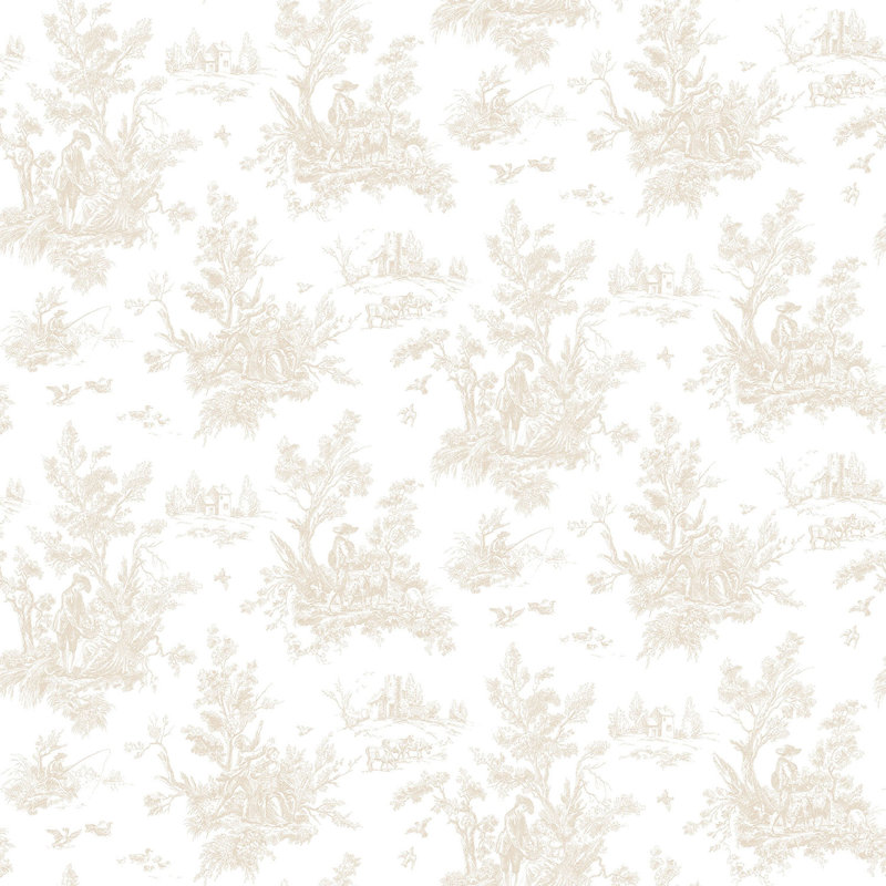 Garretson 10m x 52.8cm Satin Wallpaper Roll, Beige
