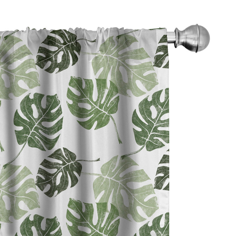 Monstera Semi-Sheer Rod Pocket Curtain Panels, 28" x 95"
