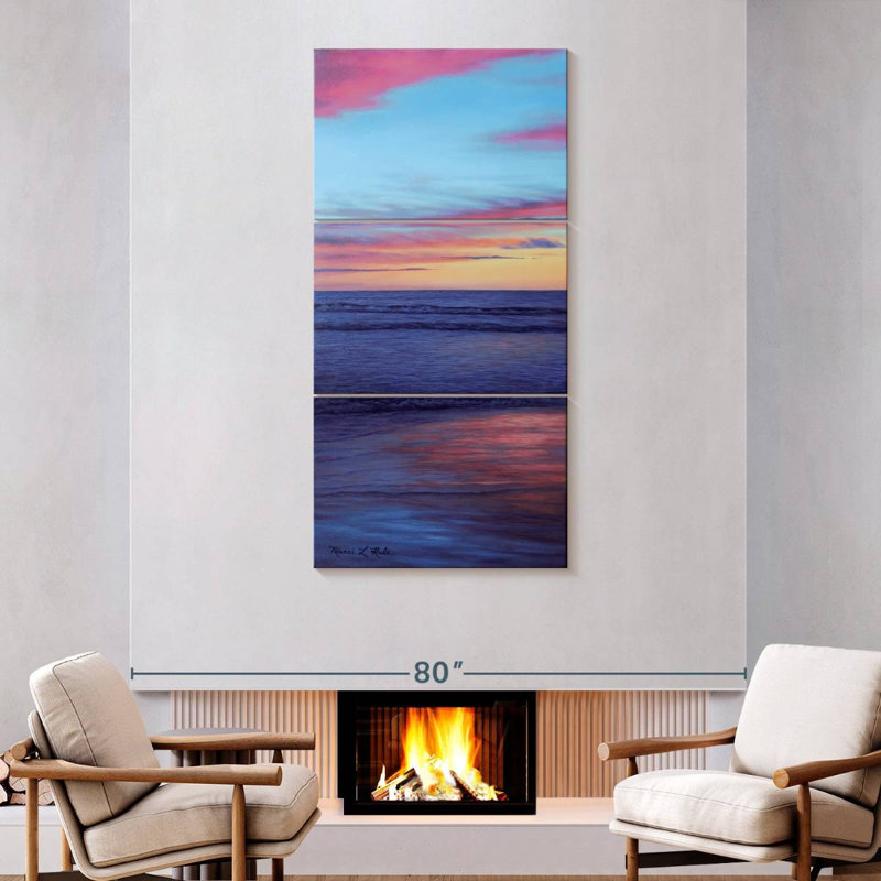 Seascapes, Californie, coucher de soleil, H 75 po x l 36 po