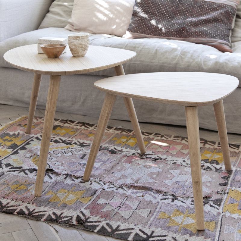 Anastacia Solid Wood Nesting Tables, Brown
