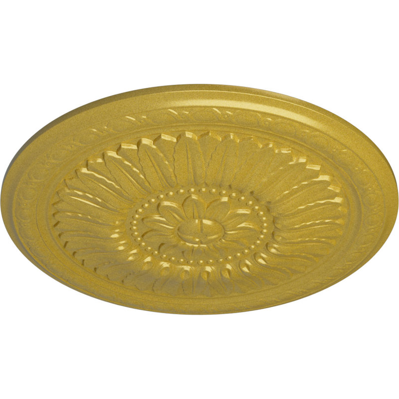 Médaillon de plafond Endurathane, 24 po x P 1 5/8 po (pour auvents jusqu'à 9 1/4 po), finition or riche peinte à la main