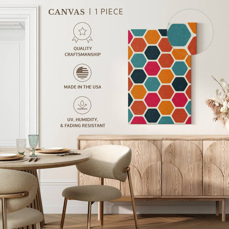 Motif hexagonal Avery Mid-Century, H 24 po x l 16 po
