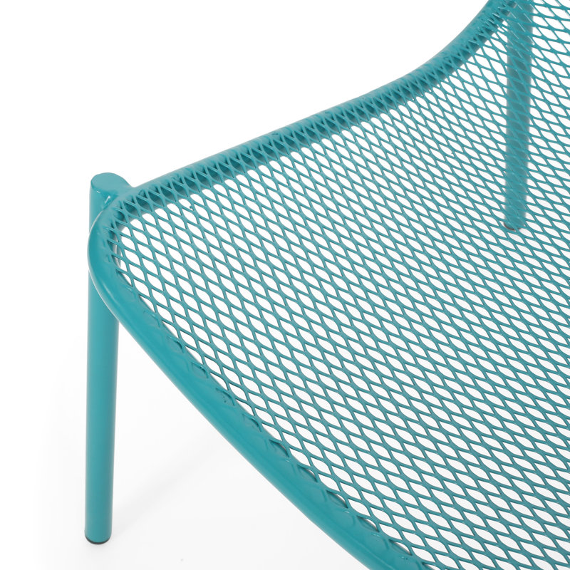 Modern Teal Stackable Chair , Build, 26"X21.96"X26 Outdoor Chairs, Delightful Mesh, 26" W X 21.96" D H,