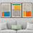 Abstract Vibrant Color Blocks " Mid-century Modern Multicolor Block Colorful Framed Abstract Geometric Canvas Print Wall Art " 3 - Pieces-75848669-75848668