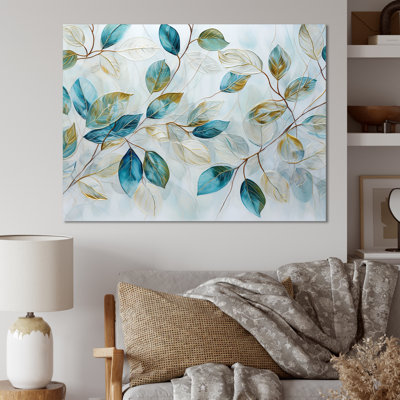 " Green Leaves Charm Liquid Art "