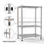 Étagère grillagée utilitaire en acier à 3 niveaux de 450 lb pour grille de rangement en métal pour la maison, la cuisine, le bureau, chrome (P 11,8 po x l 17,7 po x H 26,3 po)-444443835
