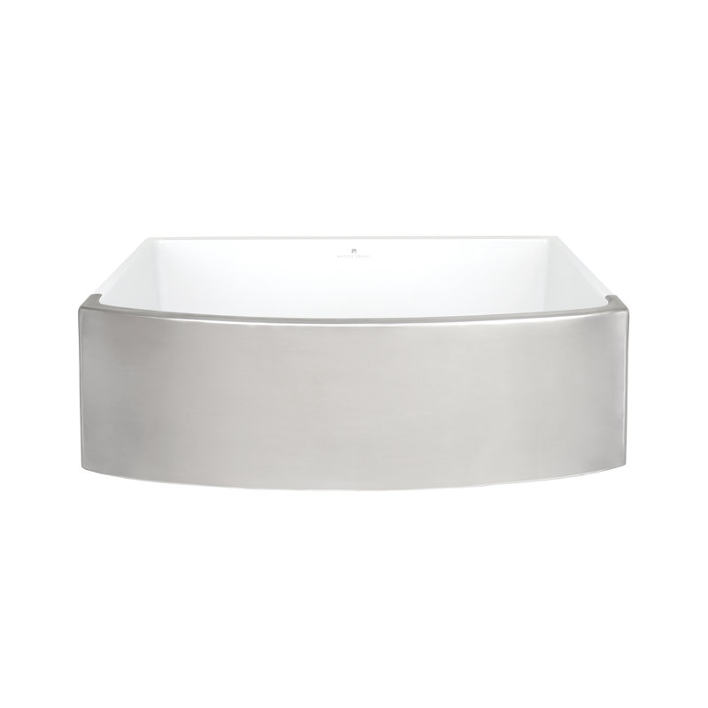 Rendezvous 33"L X 19.5"W Farmhouse/Apron Kitchen Sink, Silver