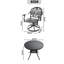 Ensemble de salle à manger 5 pièces en aluminium coulé résistant aux intempéries, comprenant 4 chaises pivotantes et une table ronde de 39,37 po avec structure noire-2131405693