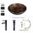 Dark Brown Glass Hand Hammered Circular Vessel Bathroom Sink with Faucet-130371089