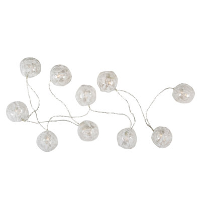 10 lumières de Noël rondes à DEL blanc chaud et transparent B / O - fil transparent de 4,75 pi