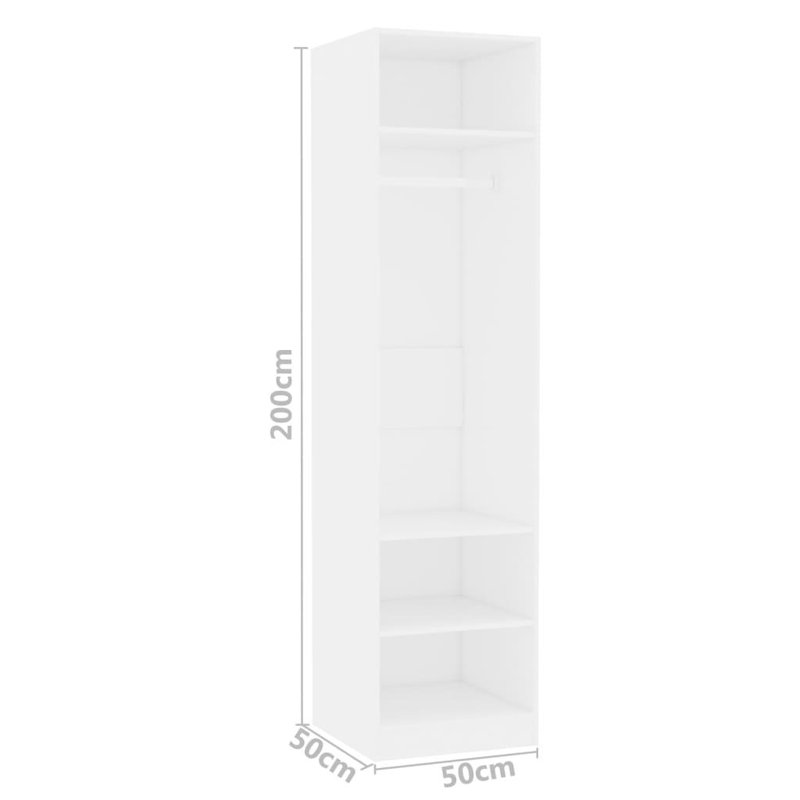 Abhainn Solid + Manufactured Wood Wardrobe, White
