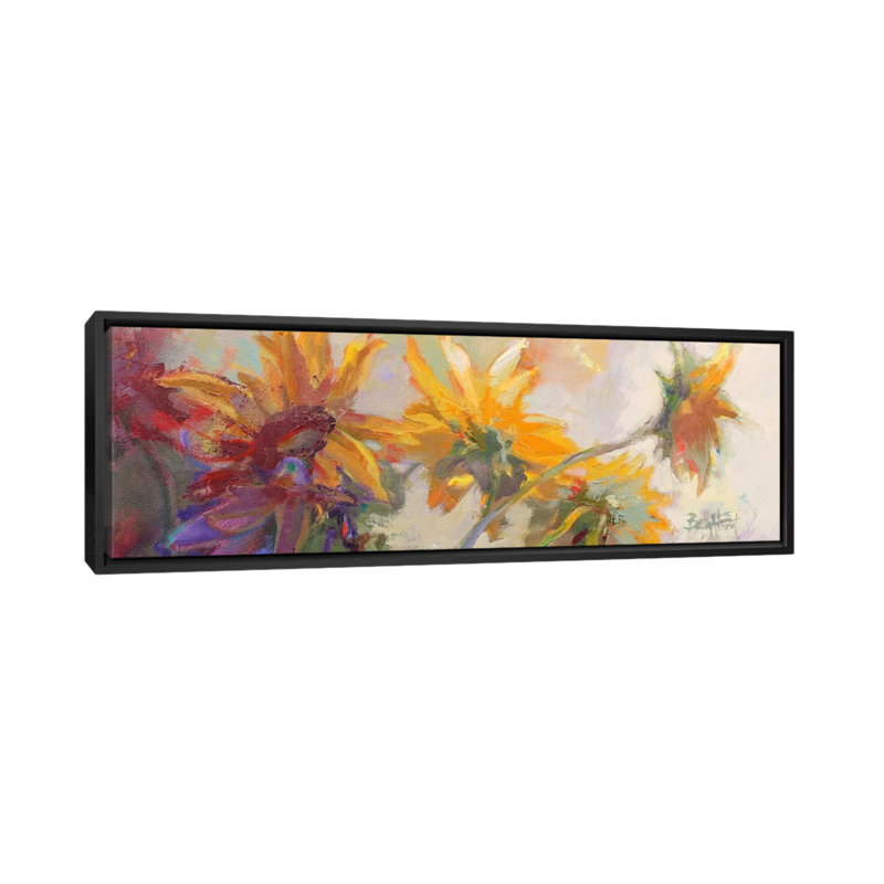 «Three Long Blossoms», reproduction sur toile, H 9 po x l 12 po x P 36 po, Toile encadrée noire