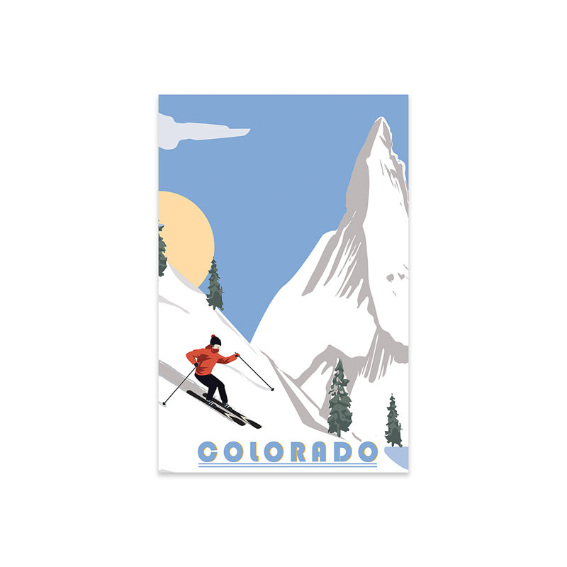 «Skiing In Colorado», reproduction sur verre acrylique