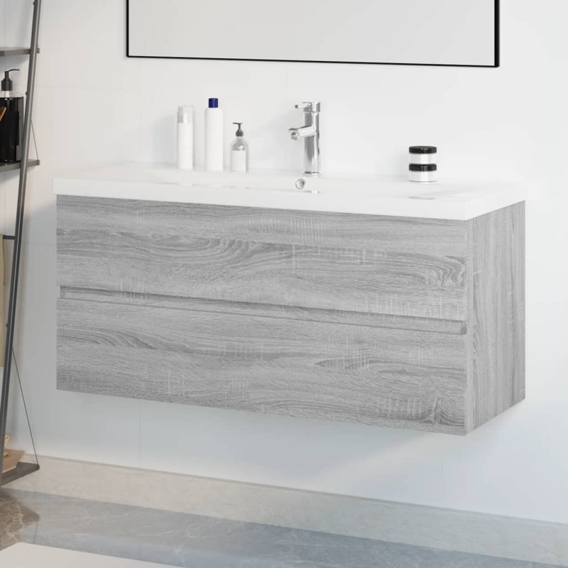 Audrae Wall Hung Single Vanity, Gray Sonoma, 80cm