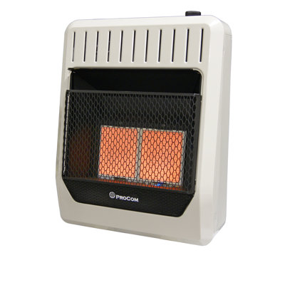 ProCom Heating Dual Fuel Ventless Infrared Plaque Heater - 20,000 BTU, Model# MG2TIR