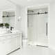 Elan E-Class 44-48" W x 76" H Sliding Frameless Shower Door with 3/8" Clear Glass