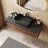 48'' Single Bathroom Brown Vanity with Black Stone Top, Multi-layer Solid Wood Floating Bathroom Vanity with One Drawer and One Cabinet-706754264