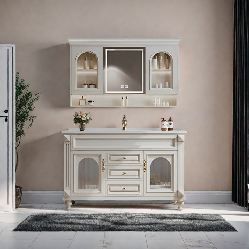 American retro style rest room bathroom cabinet, 31.49" H x 47.63" W x 19.68" D