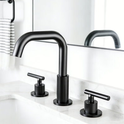 Solid Brass Double Handle Bathroom Sink Faucet