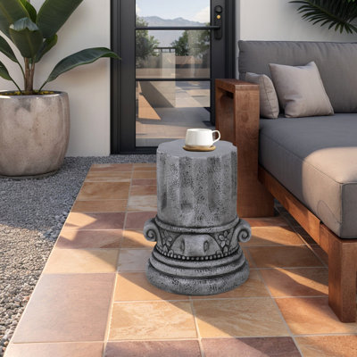 Cement Outdoor Roman Column-Shaped End Tables