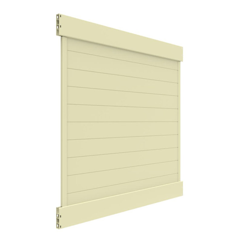 Ensemble de panneau d'intimité en vinyle sable pour clôture horizontale, H 70,5 po x l 66,75 po x P 5 po