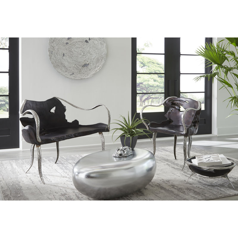 Bol décoratif abstrait Graven en noir / argent