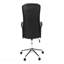 Fauteuil de bureau en métal chromé noir, aspect pivotant, hauteur réglable, accoudoirs, travail ergonomique, contemporain moderne