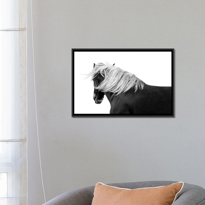 « linen châtaignier », impression sur toile, H 18 po x l 26 po x P 1,5 po, Toile avec cadre noir, Pas de tapis