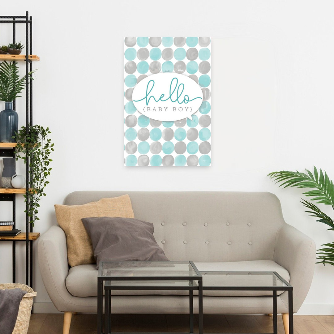 Hello Baby Boy Abstract Contemporary Wall Art Print