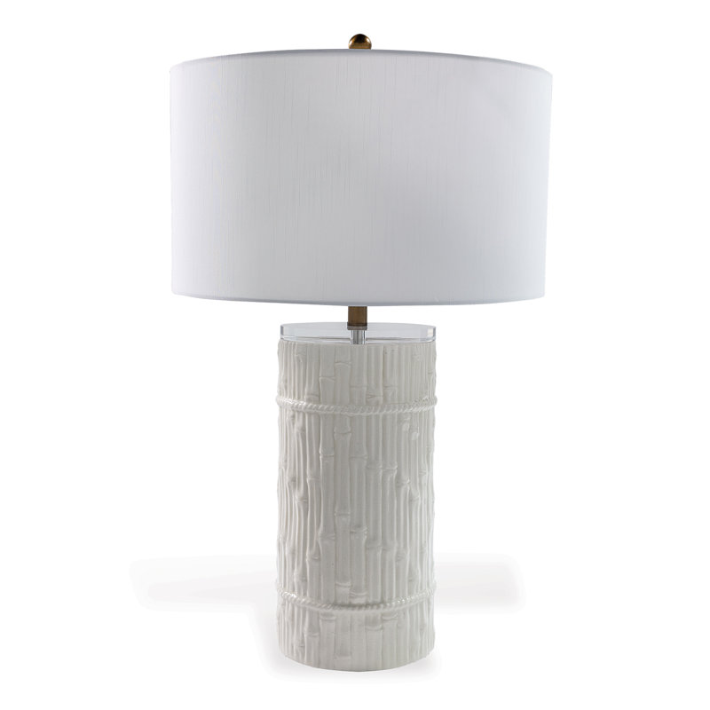 Bamboo Cylinder Lamp, Cream