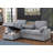 Marcello 91"W Light Gray Chenille Fabric Reversible Sleeper Sectional With Storage Chaise-495489915