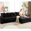 Canapé modulaire en L 112,42 po en forme de L modulaire avec repose-pieds amélioré, porte-gobelets, 8 coussins décoratifs et repose-pieds spacieux et moderne, fonction dépliable pour coussins-1129043404