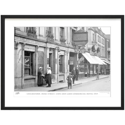 Chelmsford, Duke Street, Lion and Lamb Commercial Hotel 1919 1 Piece Single Picture Frame Wall Art