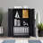 Black Metal Folding Storage Cabinet – Locking Doors, Adjustable Shelf, Folding Filing Locker For Home Office/school/garage, Easy Assembly, Compact Transportable Design