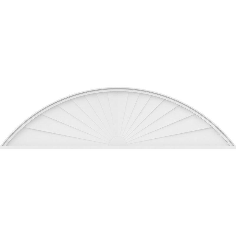 Segment Arch Sunburst Architectural Grade PVC Pediment, 21-1/2" H  x 82" W  x 2" D