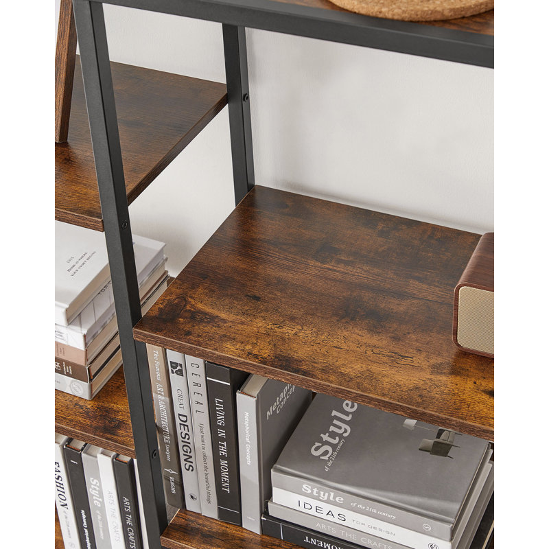 Wauchula 170cm H x 100cm W Library Bookcase, Rustic Brown