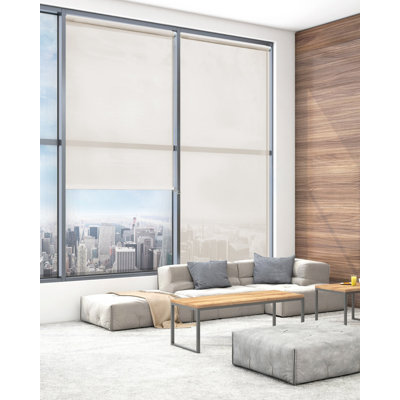 (Without Valance) Custom Ball Chain Solar Roller Shade – Made to Measure Light Filtering Sunscreen 3% openess Window Blinds (Cut to Size, 1" Increments)-3 colours
