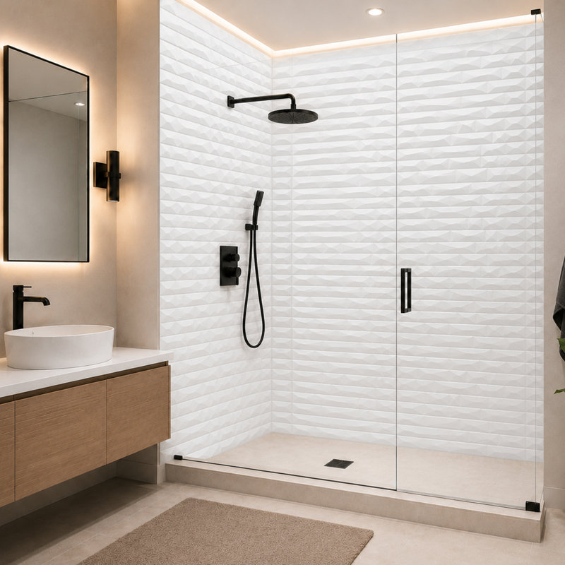 Vista - Mirroflex - Panneau mural de baignoire et douche - Blanc brillant
