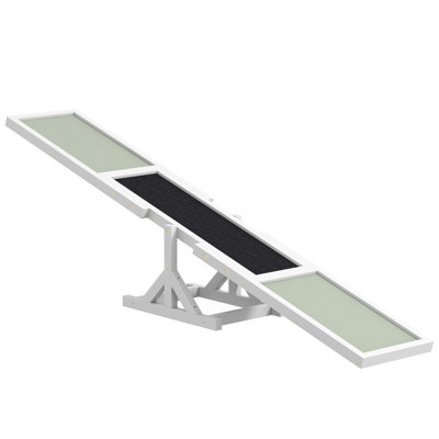 Wooden Pet Seesaw For Agility - 70.65" L X 12.03" W White To Enhance Dog's Coordination Dog 71" 12" H Improve Skills