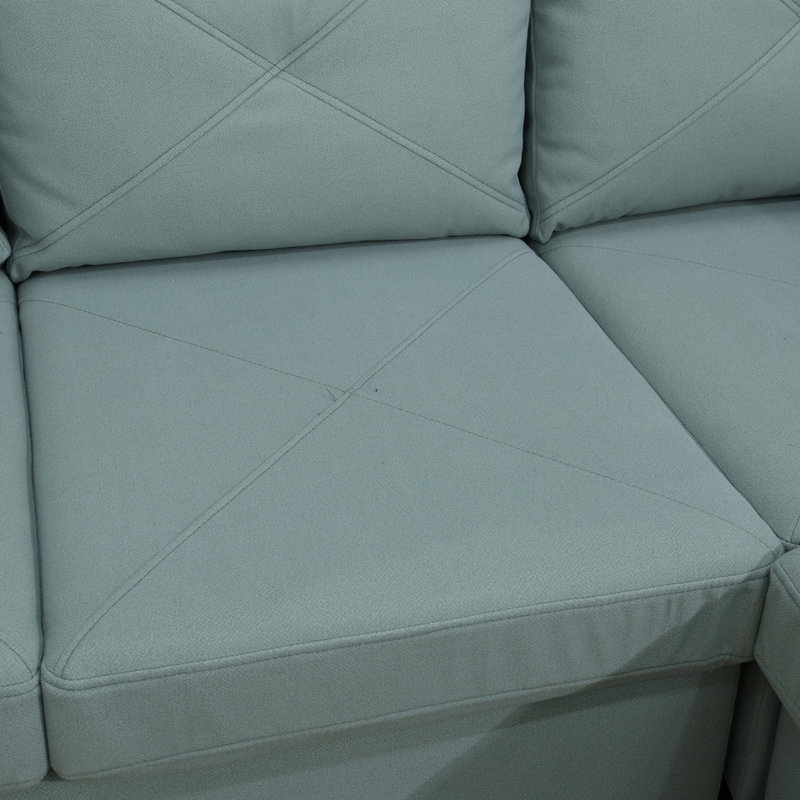 Canapé modulaire en L de 95,5 po x 75 po en forme de L modulaire à 6 places 4 pièces avec méridienne Massa Calico