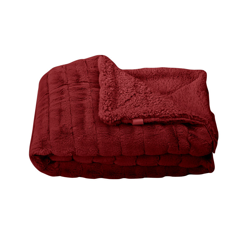 Jeté Super Mink, L 60 po x L 80 po, Bouffon rouge