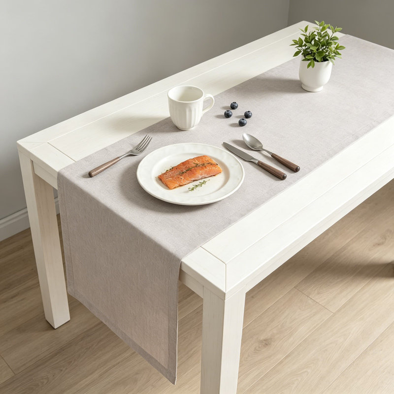 Premium Linen-Style Table Runner, Wrinkle-Resistant & Machine Washable Polyester, Rustic Farmhouse Decor For Everyday Use