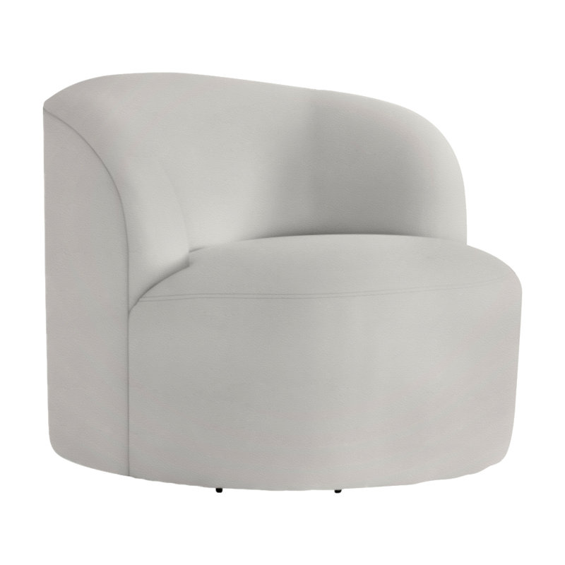 Mulia Swivel Patio Chair with Cushions, White Vinyl 6503-000