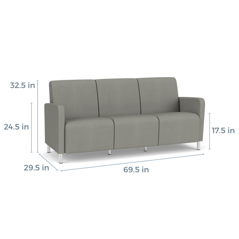 Fauteuil de réception 3 places Ravenna, Acier brossé, Patriot Plus