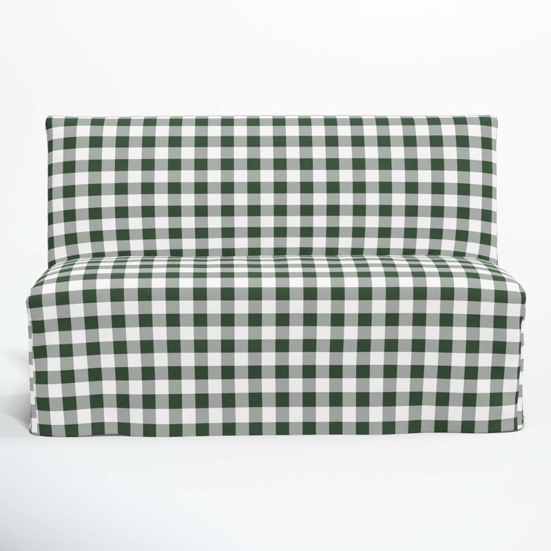 Ivanka Upholstered Bench, Classic Gingham Evergreen